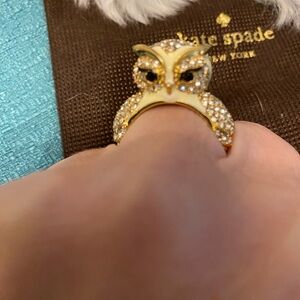 Kate Spade Gold and Crystal Owl Ring. 8